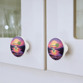 Kleurrijke zonsondergang Margarita Keramische Knop