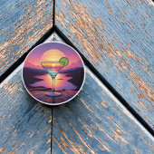 Kleurrijke zonsondergang Margarita Keramische Knop