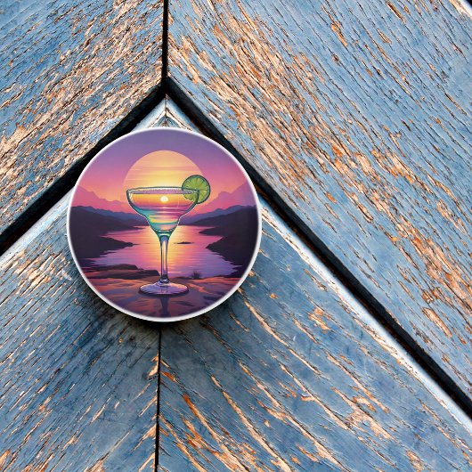 Kleurrijke zonsondergang Margarita Keramische Knop