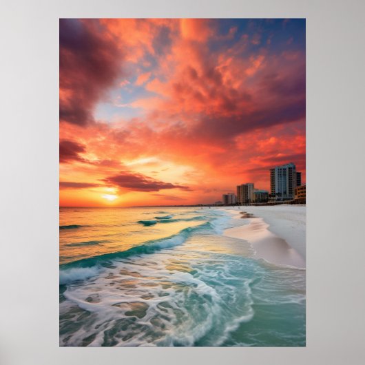 Kleurrijke zonsondergang op Panama City Beach Post Poster (Voorkant)