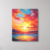 Kleurrijke zonsondergang schilderij canvas afdruk (Voorkant)