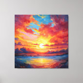 Kleurrijke zonsondergang schilderij canvas afdruk (Voorkant)