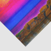Kleurrijke zonsondergang vuurtoren tissuepapier (Detail)
