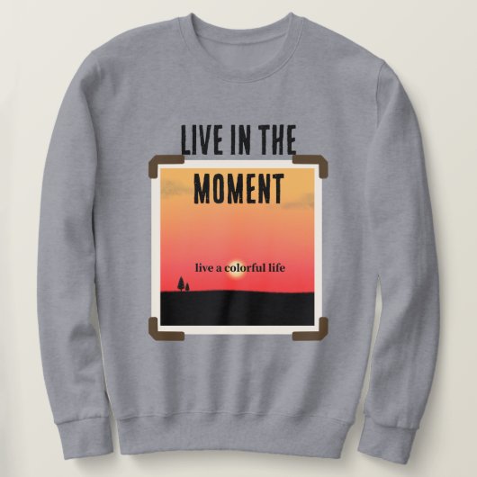 Kleurrijke zonsondergangen met moderne tekst trui (Design voorkant)