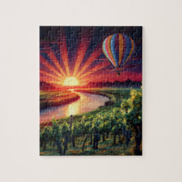 Kleurrijke zonsopgang in Napa Valley Hete Luchtbal Legpuzzel