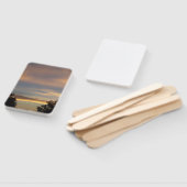 Kleurrijke zonsopgang op een ventilator handwaaier (Niet-gemonteerd)