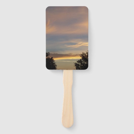 Kleurrijke zonsopgang op een ventilator handwaaier (Voorkant)