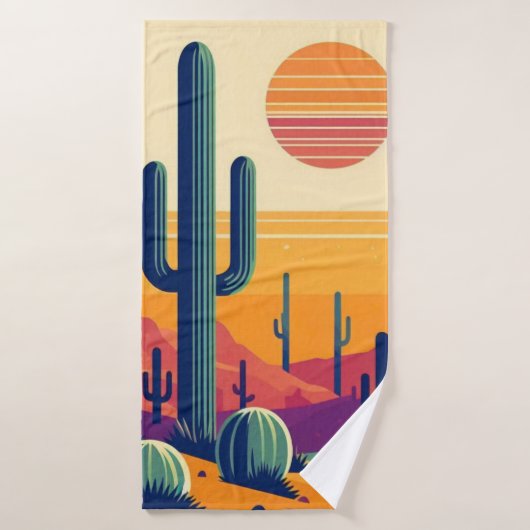 Kleurrijke zuidwestelijke woestijnkunst badhanddoek (Badhanddoek)
