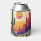Kleurrijke zuidwestelijke woestijnkunst blikjeskoeler (Blikje Achterkant)