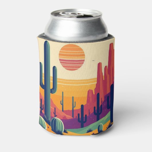 Kleurrijke zuidwestelijke woestijnkunst blikjeskoeler (Blikje Achterkant)