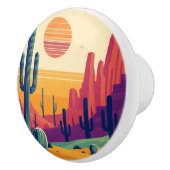 Kleurrijke zuidwestelijke woestijnkunst keramische knop (Rechts)