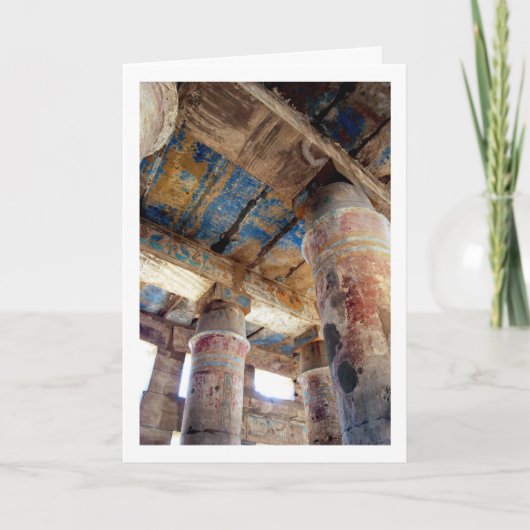 Kleurrijke zuilen bij de Luxor Tempel, Egypte, Kaart (Voorkant)