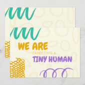 Kleurrijke zwangerschapsaankondiging Kaart (Voorkant / Achterkant)