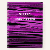 Kleurrijke Zwart en Roze Moderne Ontwerp Aangepast Notitieboek (Voorkant)