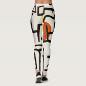 Kleurrijke zwart-wit Abstracte print Leggings (Achterkant)