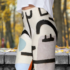 Kleurrijke zwart-wit Abstracte print Leggings