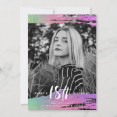 Kleurrijke Zwart Wit Foto 18e Verjaardag Kaart (Voorkant)
