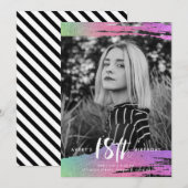 Kleurrijke Zwart Wit Foto 18e Verjaardag Kaart (Voorkant / Achterkant)