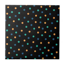 Kleurrijke zwarte achtergrond polkadot patroon