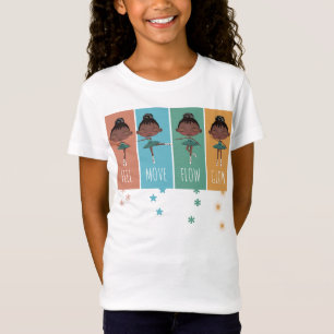 Kleurrijke Zwarte Ballerina Meisjes T-shirt