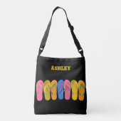 Kleurrijke zwarte crossbody Canvas tas (Achterkant)