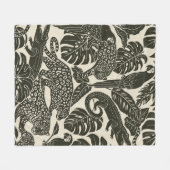 Kleurrijke Zwarte en Crème Tropische Jungle Dieren Fleece Deken (Voorkant (Horizontaal))