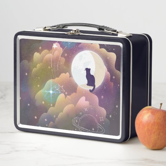 Kleurrijke zwarte kat halve maan (In situ)