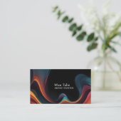 Kleurrijke zwarte minimalistische Abstracte arties Visitekaartje (Staand voorkant)