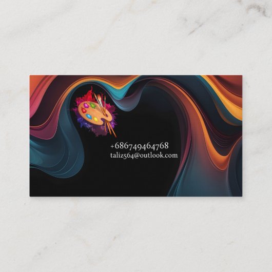 Kleurrijke zwarte minimalistische Abstracte arties Visitekaartje (Achterkant)