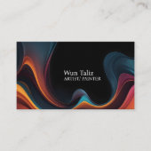 Kleurrijke zwarte minimalistische Abstracte arties Visitekaartje (Voorkant)