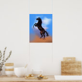 Kleurrijke zwarte paarse blauwe hemel poster (Keuken)