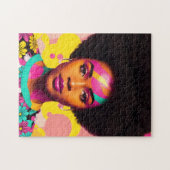 Kleurrijke zwarte vrouw Afro Pop Art Legpuzzel (Horizontaal)