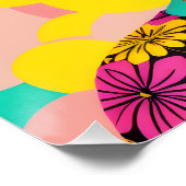 Kleurrijke zwarte vrouw Afro Pop Art Perfect Poster (Hoek)