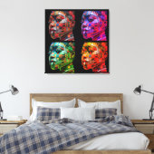 Kleurrijke Zwarte Vrouwen Canvasprint met Spanraam Canvas Afdruk (Insitu (Slaapkamer))