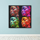 Kleurrijke Zwarte Vrouwen Canvasprint met Spanraam Canvas Afdruk (Insitu (Houten vloer))