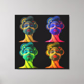 Kleurrijke Zwarte Vrouwen Canvasprint met Spanraam Canvas Afdruk (Voorkant)