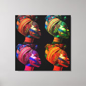 Kleurrijke Zwarte Vrouwen Canvasprint met Spanraam Canvas Afdruk (Voorkant)