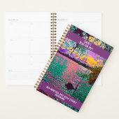 Kleurrijke zwarte zwander Christelijke Bijbelverka Planner (Display)