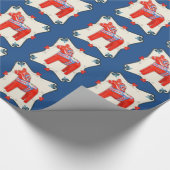 Kleurrijke Zweedse Dala Paard met Rosemaling Accen Cadeaupapier (Hoek)