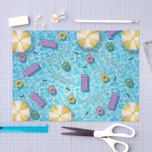 Kleurrijke Zwembad Accessoires Zomer Verjaardag Tissuepapier (Craft)