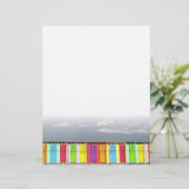 Kleurrijke zwemhutten Letterhead (Staand voorkant)