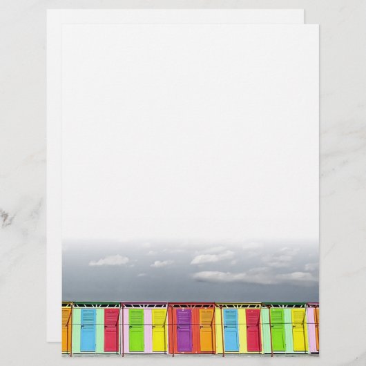 Kleurrijke zwemhutten Letterhead (Voorkant / Achterkant)