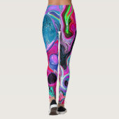 Kleurrijke zwemmen Abstracte vloerkunst Leggings (Achterkant)