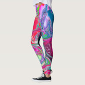 Kleurrijke zwemmen Abstracte vloerkunst Leggings (Links)