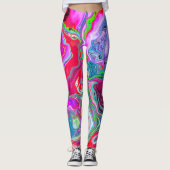 Kleurrijke zwemmen Abstracte vloerkunst Leggings (Voorkant)