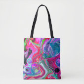 Kleurrijke zwemmen Abstracte vloerkunst Tote Bag (Voorkant)