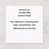 Kleurrijke Zwemnagel Technicus Eenvoudige Vingerna Vierkante Visitekaartje (Achterkant)