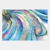 Kleurrijke zwenkblad van exotische bloem inpakpapier vel (Voorkant 3)