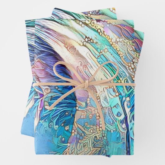 Kleurrijke zwenkblad van exotische bloem inpakpapier vel (In situ)