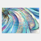 Kleurrijke zwenkblad van exotische bloem inpakpapier vel (Voorkant)